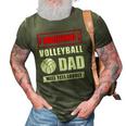 Warning Volleyball Dad Will Yell Loudly Volleyball-Player 3D Print Casual Tshirt Army Green