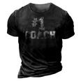 1 Coach - Number One Team Gift Tee 3D Print Casual Tshirt Vintage Black