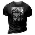 15 Years Old Fisherman Born In 2007 Fisherman 15Th Birthday 3D Print Casual Tshirt Vintage Black