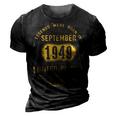 1949 September Birthday Gift 1949 September Limited Edition 3D Print Casual Tshirt Vintage Black