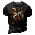 20Th Birthday Gifts For 20 Years Old Awesome Looks Like 3D Print Casual Tshirt Vintage Black
