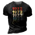 50Th Birthday Born In 1972 Vintage 50 Retro Bday Gift 3D Print Casual Tshirt Vintage Black