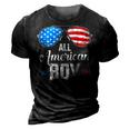 All American Boy Us Flag Sunglasses For Matching 4Th Of July 3D Print Casual Tshirt Vintage Black