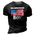 All American Boy Usa Flag Distressed 4Th Of July 3D Print Casual Tshirt Vintage Black