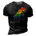 Allysaurus Dinosaur In Rainbow Flag For Ally Lgbt Pride 3D Print Casual Tshirt Vintage Black