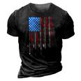 American Flag Fishing Patriotic FishermanFishing Rods Flag 3D Print Casual Tshirt Vintage Black