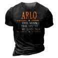 Arlo Name Gift Arlo The Man The Myth The Legend 3D Print Casual Tshirt Vintage Black