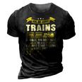 Ask Me About Trains Funny Train And Railroad 3D Print Casual Tshirt Vintage Black