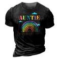 Auntie Of The Birthday Girl Rainbow Theme Matching Family 3D Print Casual Tshirt Vintage Black