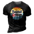 Baseball Mom Vintage Retro - Gift For Mother 3D Print Casual Tshirt Vintage Black