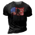 Bigfoot American Flag Sasquatch 4Th July Gift 3D Print Casual Tshirt Vintage Black