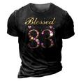 Blessed By God For 83 Years Old Birthday Party 3D Print Casual Tshirt Vintage Black