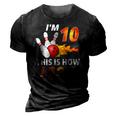 Bowling Birthday 10 Years Old Boy Tee Funny Bowler Girl Kids 3D Print Casual Tshirt Vintage Black