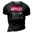 Brynlee Name Gift Brynlee Hated By Many Loved By Plenty Heart On Her Sleeve 3D Print Casual Tshirt Vintage Black