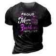 Cochlear Implant Support Proud Mom Hearing Loss Awareness 3D Print Casual Tshirt Vintage Black