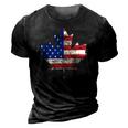 Combined American Canadian Flag Usa Canada Maple Leaf 3D Print Casual Tshirt Vintage Black