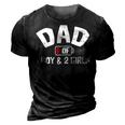 Dad Of One Boy And Two Girls 3D Print Casual Tshirt Vintage Black
