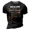 Dickson Name Gift Dickson Born To Rule 3D Print Casual Tshirt Vintage Black