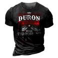 Duron Name Shirt Duron Family Name V2 3D Print Casual Tshirt Vintage Black