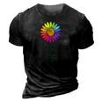 Faith Cross Flower Rainbow Christian Gift 3D Print Casual Tshirt Vintage Black