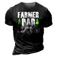 Farmer Dad Father Daddy Farm Farming Farmers Tractor Gift 3D Print Casual Tshirt Vintage Black