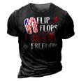 Flip Flops Fireworks And Freedom 4Th Of July V2 3D Print Casual Tshirt Vintage Black