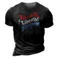Freedom Liberty Happiness Red White And Blue 3D Print Casual Tshirt Vintage Black