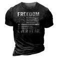Freedom Over Fear - Pro Gun Rights 2Nd Amendment Guns Flag 3D Print Casual Tshirt Vintage Black