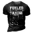 Fueled By Gaming And Coffee Video Gamer Gaming 3D Print Casual Tshirt Vintage Black