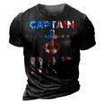 Funny Captain Dad Boat Owner American Flag 4Th Of July 3D Print Casual Tshirt Vintage Black