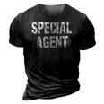 Funny Fathers Day Gift Special Agent Hero 3D Print Casual Tshirt Vintage Black