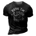Funny Hookem And Cookem Fishing 3D Print Casual Tshirt Vintage Black