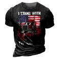 I Stand With Truckers - Truck Driver Freedom Convoy Support 3D Print Casual Tshirt Vintage Black