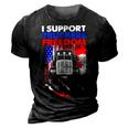 I Support Truckers Freedom Convoy 2022 V3 3D Print Casual Tshirt Vintage Black