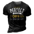 Im Not Perfect But I Am A Sophia So Close Enough 3D Print Casual Tshirt Vintage Black