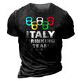 Italy Drinking Team 3D Print Casual Tshirt Vintage Black