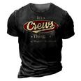 Its A CREWS Thing You Wouldnt Understand Shirt CREWS Last Name Gifts Shirt With Name Printed CREWS 3D Print Casual Tshirt Vintage Black
