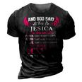 Jesica Name Gift And God Said Let There Be Jesica 3D Print Casual Tshirt Vintage Black