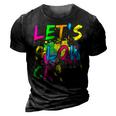 Lets Glow Crazy - Retro Colorful Party Outfit 3D Print Casual Tshirt Vintage Black