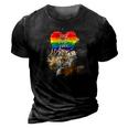 Lgbt Pride Daddy Tiger Rainbow Best Dad Ever Fathers Day 3D Print Casual Tshirt Vintage Black