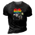 Lgbt Pride Papa Panda Bear Free Dad Hugs Fathers Day Love Raglan Baseball Tee 3D Print Casual Tshirt Vintage Black