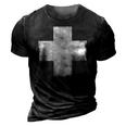 Lightly Weathered Peace Christ White Cross Paint On Various 3D Print Casual Tshirt Vintage Black