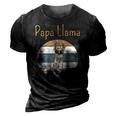 Llama Dad Matching Papa Alpaca Lover Fathers Day Gift 3D Print Casual Tshirt Vintage Black