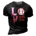 Love Baseball Cute Sports Fan Player Team Men Women Kids 3D Print Casual Tshirt Vintage Black