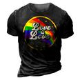 Love Is Love Rainbow Lgbt Gay Lesbian Pride 3D Print Casual Tshirt Vintage Black