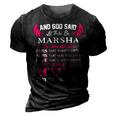 Marsha Name Gift And God Said Let There Be Marsha 3D Print Casual Tshirt Vintage Black