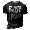 Mens Awesome Dads Have Tattoos And Beards Fathers Day V4 3D Print Casual Tshirt Vintage Black