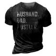 Mens Husband Father Dad Hustler Hustle Entrepreneur Gift 3D Print Casual Tshirt Vintage Black
