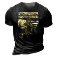 Mens My Stepdaughter Has Your Back - Proud Army Stepdad Dad Gift 3D Print Casual Tshirt Vintage Black