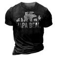 Mens Papa Bear Fathers Day Grandad Fun 6 Cub Kid Grandpa 3D Print Casual Tshirt Vintage Black